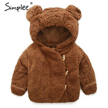 Carregar imagem no visualizador da galeria, Baby Boys Fur Coats Winter Thickening Kids Jackets Clothing Baby Girls Clothes Cute Cartoon Hooded Children Coat